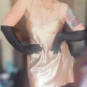 Vintage Satin Slip Chemise in Champagne